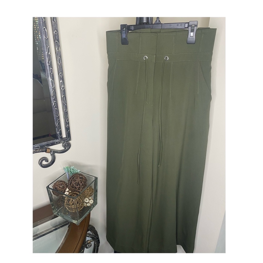 Forest Green Wide Leg Dress Pants